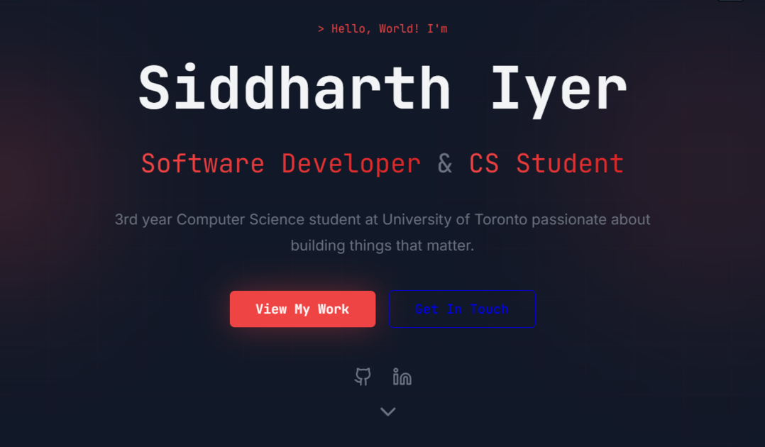 Siddharth Iyer - Software Developer & CS Student